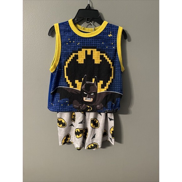 Lego Batman Boys 2 Piece Pj Short Set.  Size 6/7. Black Yellow Blue - Picture 1 of 11